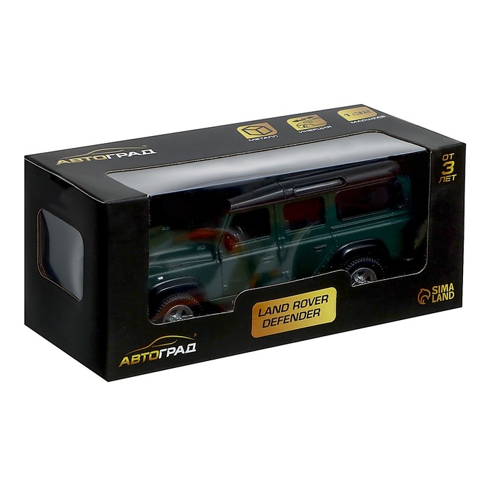 Машина металлическая LAND ROVER DEFENDER, 1:32, инерция, цвет матовый зелёный Машина металлическая LAND ROVER DEFENDER, 1:32, инерция, цвет матовый зелёный