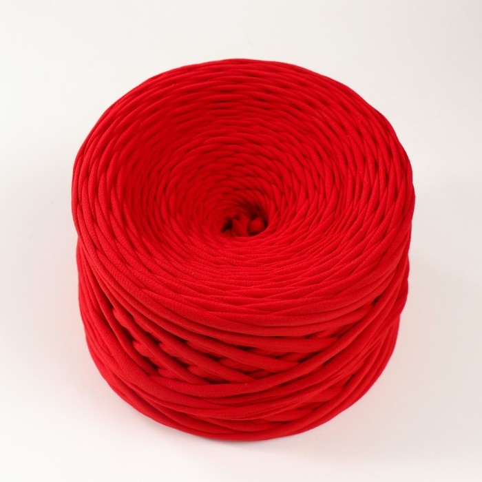 Трикотажная пряжа, ширина 7-9 мм, 100м/295 гр±10% (09 - красный)