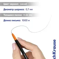 Ручка шариковая ErichKrause. Neo Accent, синий стержень, узел 0.7 мм, МИКС