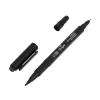 Маркер перманентный ТУНДРА, двухсторонний, черный, 1-1.5 мм, 10 шт.