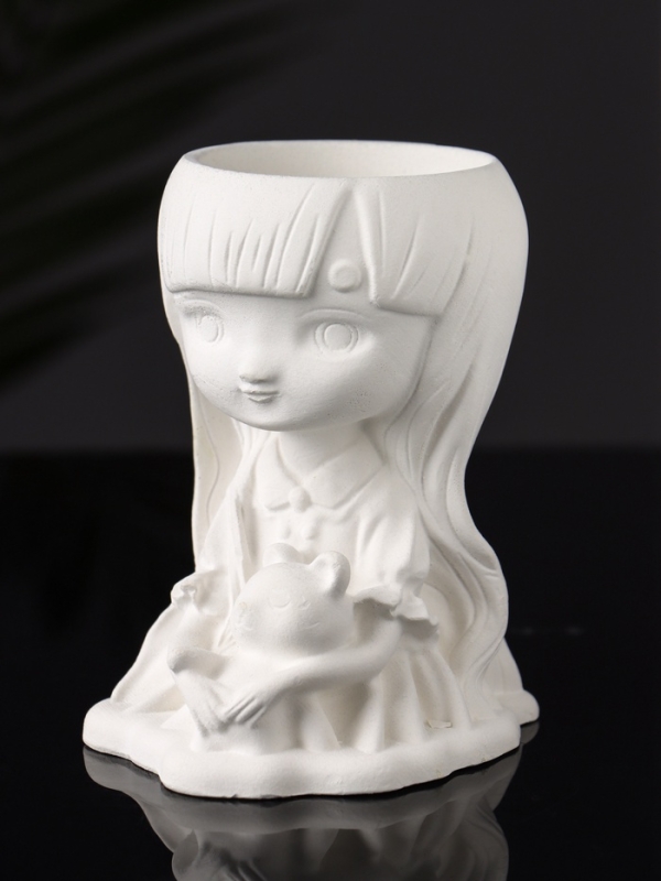 Подставка для мелочей (подсвечник) Подставка для мелочей (подсвечник) "Девочка с мишкой" 11х8х6 см