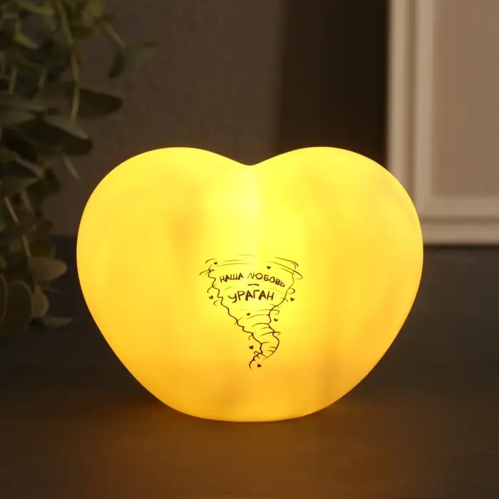 Фигурка световая RISALUX &laquo;Сердце. Ураган&raquo;, LED-ночник, 3хLR44, 8&times;11&times;7 см