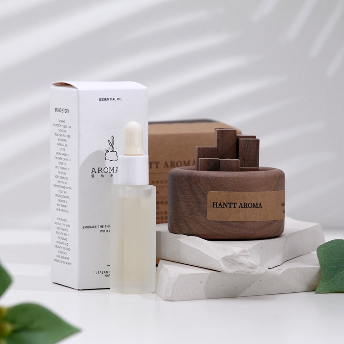 Набор деревянный диффузор Набор деревянный диффузор "Hantt Aroma", зелёный чай, с эфирным маслом 10 мл, в коробке