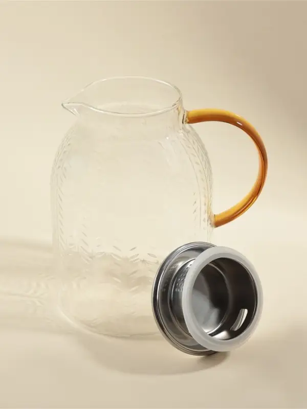 Кувшин SL Home Weath, 1.2 л, жёлтая ручка, стекло, прозрачный