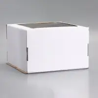 Коробка для торта, кондитерская, белая, с окном 30 х 30 х 19 см Набор 5 шт