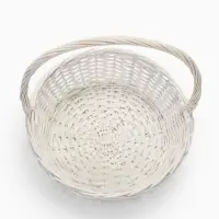 Корзина плетёная для хранения, лоза, с ручкой, 35&times;35&times;31 см, белая, Greengo