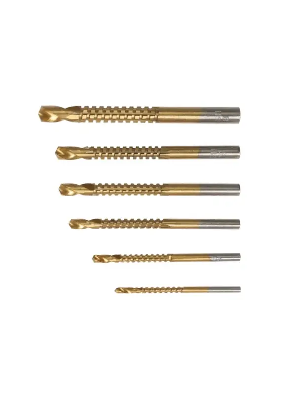 Набор сверл фрезерных универсальных ТУНДРА, HSS, TiN, цилиндр. хвостовик, 3 - 8 мм, 6 шт. Набор сверл фрезерных универсальных ТУНДРА, HSS, TiN, цилиндр. хвостовик, 3 - 8 мм, 6 шт.