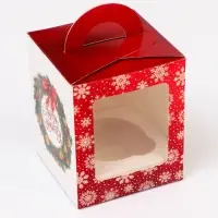 Коробка для 1 капкейка «Чудеса случаются», 9.2×9.2×11 см, упаковка