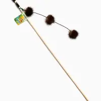 Дразнилка - удочка &laquo;Салют из норки&raquo;, на деревянной палочке, цвет МИКС