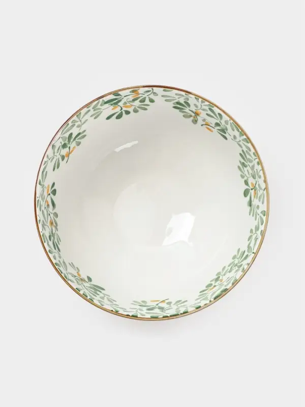 Салатник &laquo;Гармония лепестков&raquo;, 15.5&times;5.5 см, фарфор, белая, зелёная