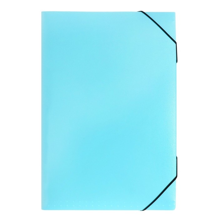 Папка картотека А4, Calligrata Папка картотека А4, Calligrata "Акварель", 13 отделений, пластиковая, 700 мкм, бирюзовая, резинка чёрная