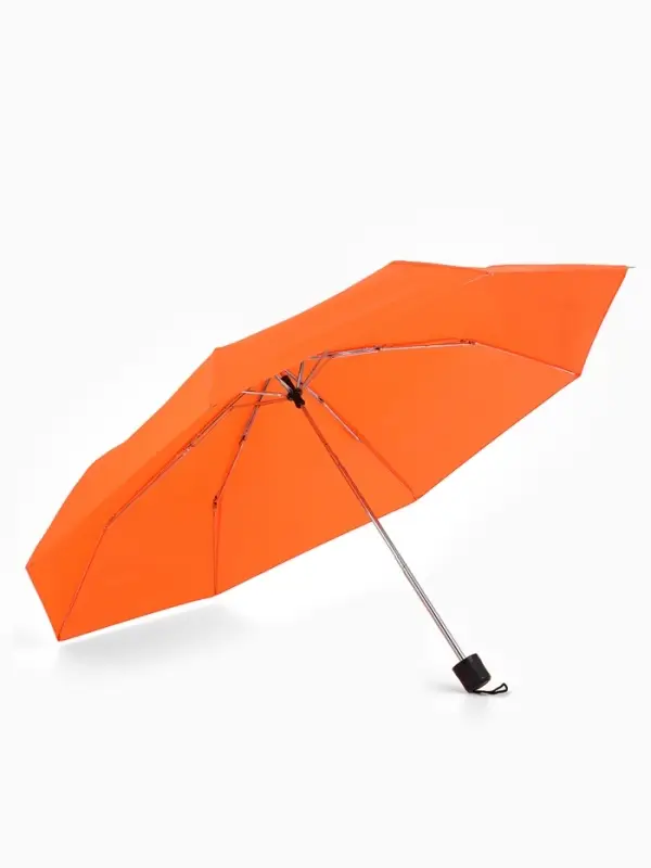 Зонт механический &laquo;Однотонный&raquo;, 3 сложения, 8 спиц, R=48/55 см, d=96 см, оранжевый