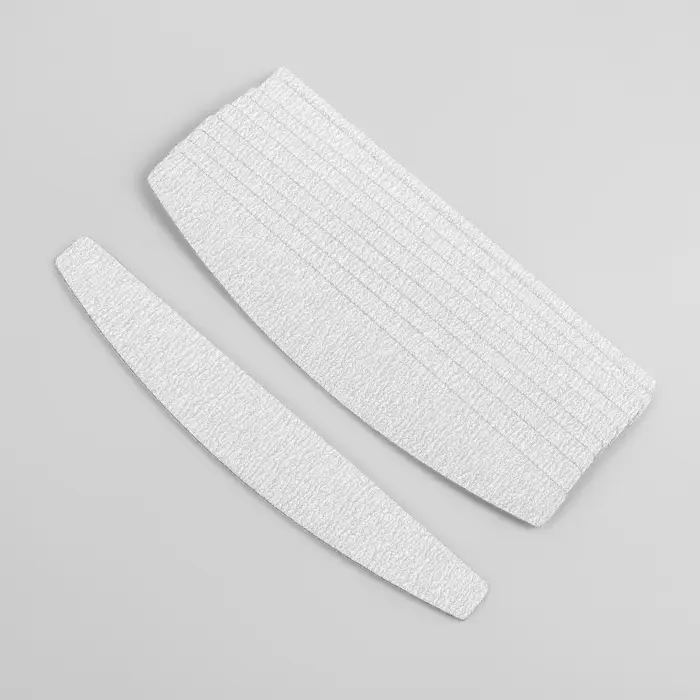 Сменные файлы для пилки, на вспененной основе, лодочка, 100 грит, 18 см, фасовка 10 шт., серые