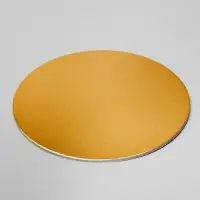 Подложка для торта, кондитерская, усиленная 18 см, золото - белый, 3.2 мм