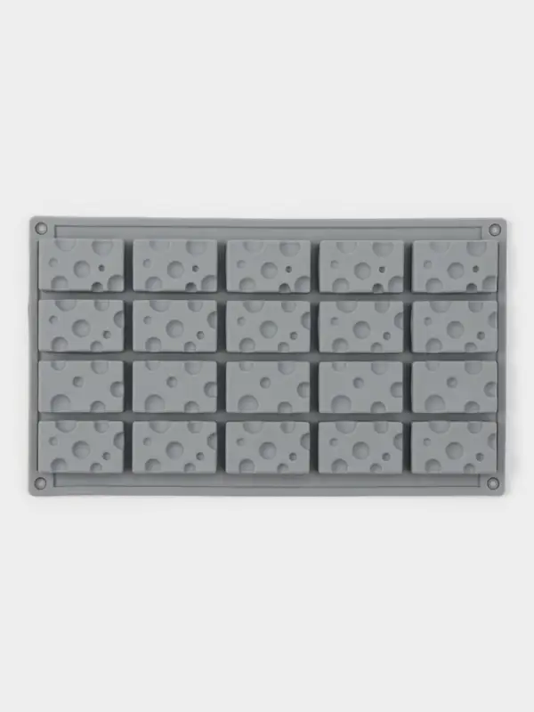 Форма для выпечки и муссовых десертов KONFINETTA &laquo;Сыр&raquo;, силикон, 20 ячеек (5&times;3 см), 30&times;17.5&times;1.9 см, серая