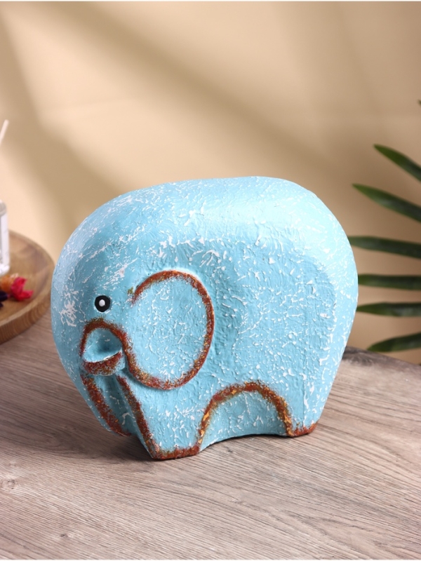 Сувенир "Слоник" дерево Албезия, 24х5х18 см, цв. голубой