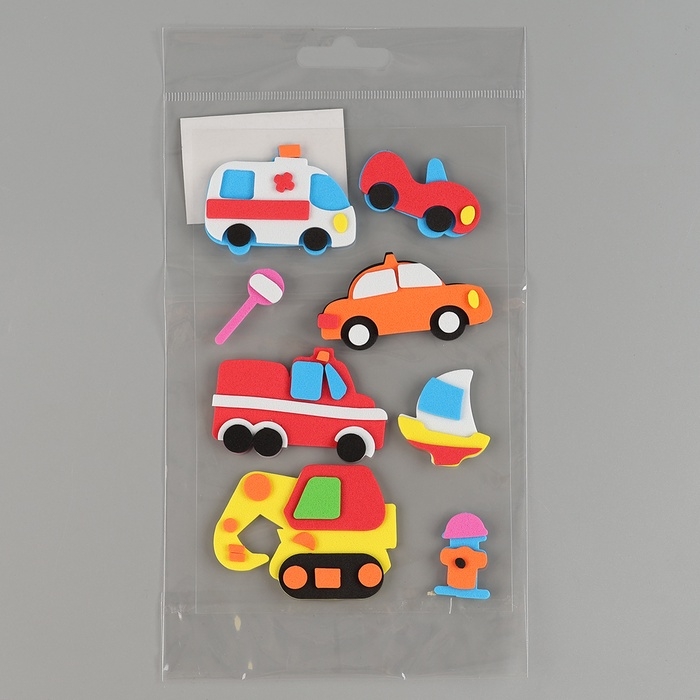 Набор наклеек из EVA  Набор наклеек из EVA "Транспорт", 8 шт