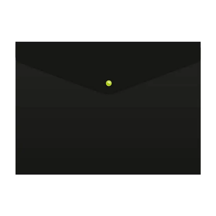 Папка-конверт на кнопке А4, 180 мкм, Calligrata No Secret, непрозрачная, черная, микс цветные кнопки