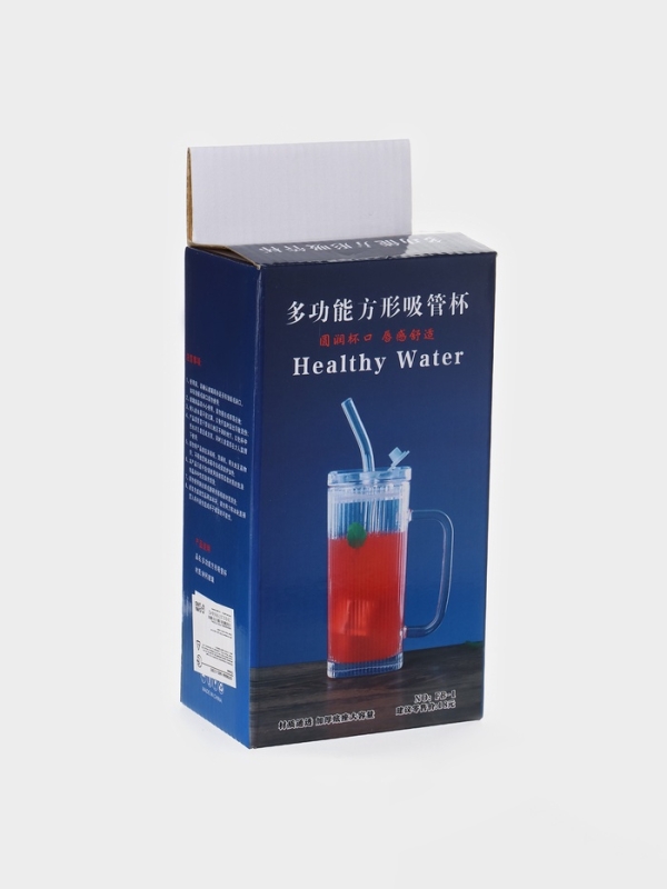 Стакан с крышкой и трубочкой Стакан с крышкой и трубочкой "Лайн", 360 мл, 13,8х6 см