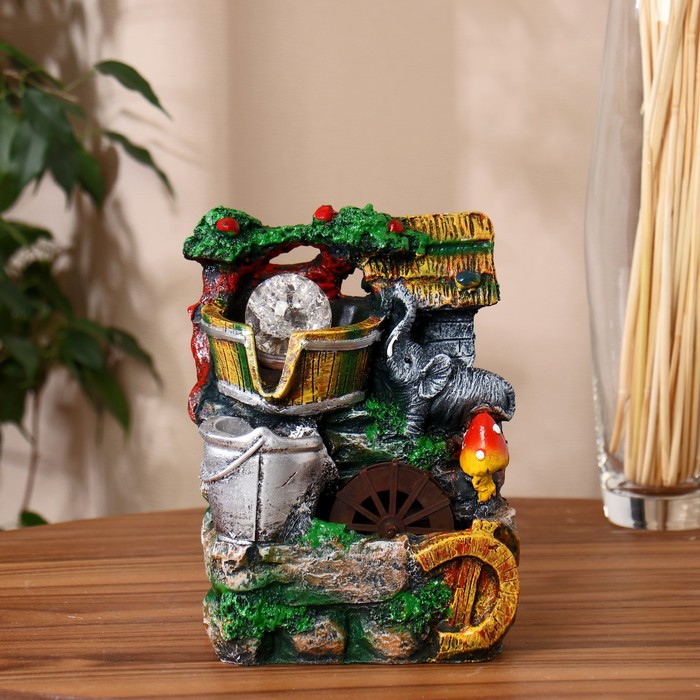 Фонтан Фонтан "Слоник у воды" 12х14х20 см (с подсветкой)