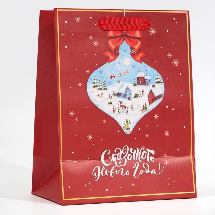 Пакет подарочный новогодний ламинированный «Сказка», MS 18 х 23 х 10 см