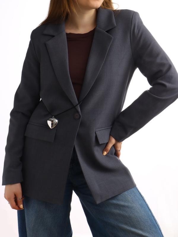 Портупея с кулоном «Сердечко» гладкое, трансформер, цвет серебро, 150 см