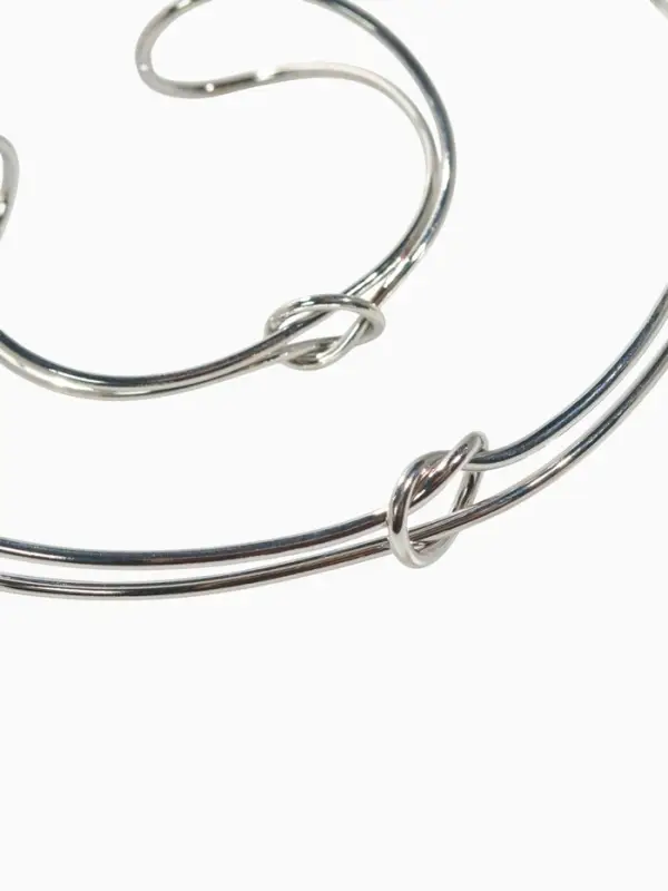 Набор 2 предмета: чокер, браслет &laquo;Обруч&raquo;, узел, цвет серебро