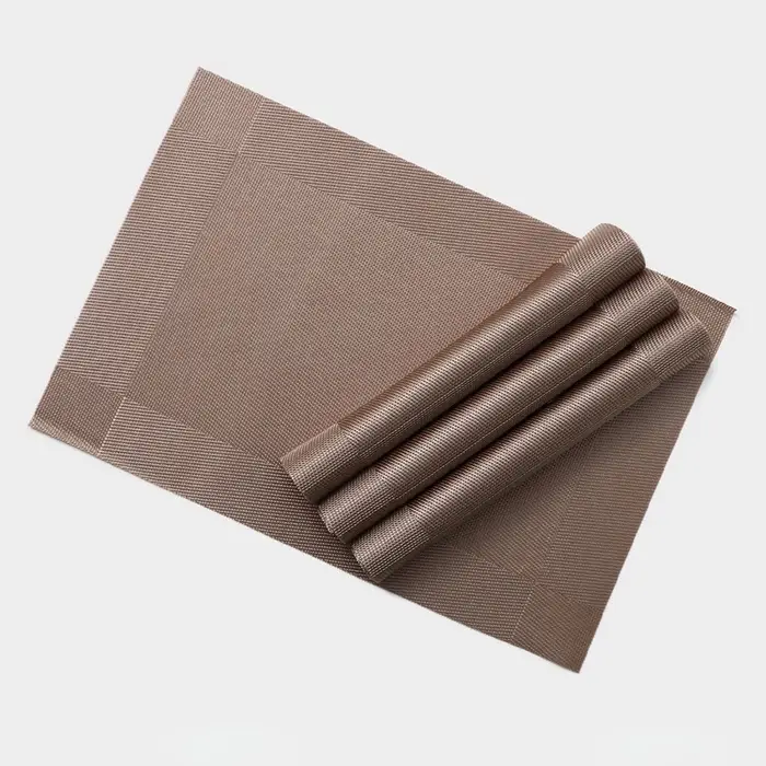 Салфетки сервировочные на стол Доляна &laquo;Шахматы&raquo;, 45&times;30 см, 4 шт., светло-коричневые