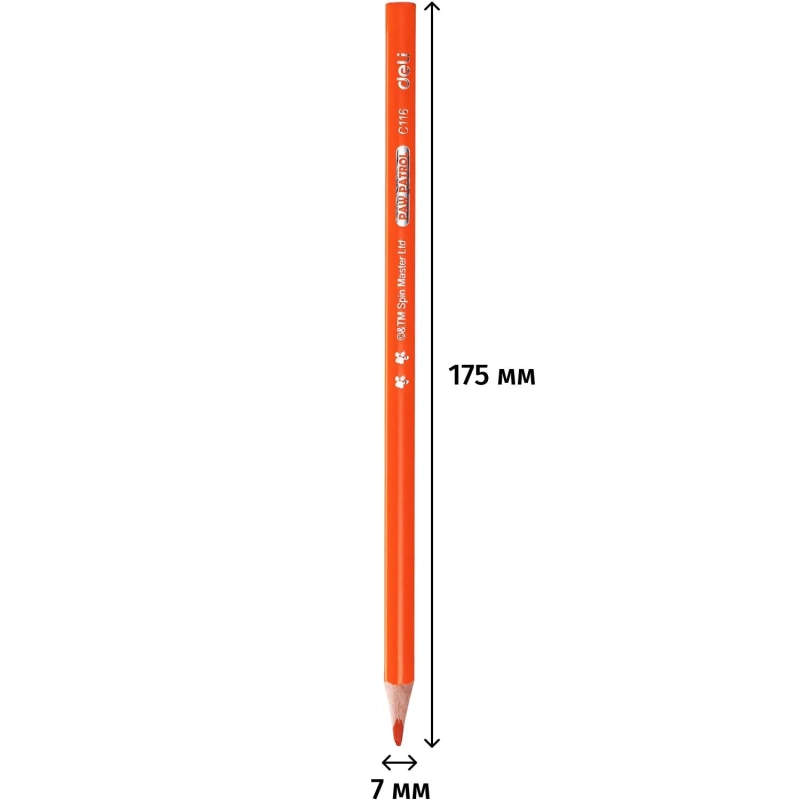 Карандаши цветные Deli Paw Patrol трехгран,заточен,12цв/наб,картон EC116-12