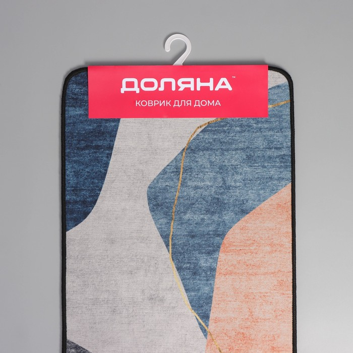 Набор ковриков Доляна «Образ», 2 шт, 45×120 см, 40×60 см, цвет синий