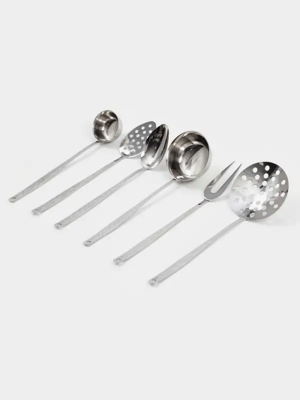 Кухонные принадлежности &laquo;Уралочка&raquo;, длина 30 см, d=35 см, 6 предметов, нержавеющая сталь