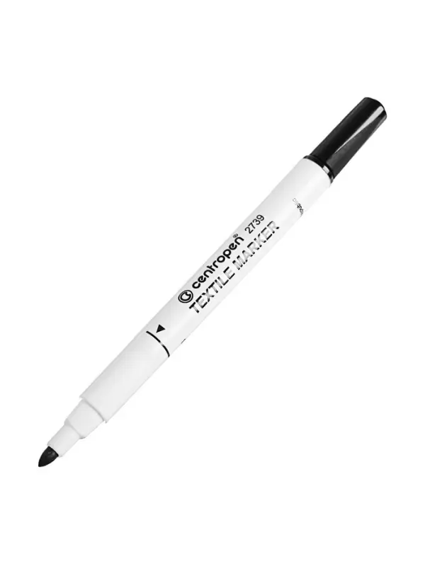 Маркер для ткани Centropen 2739, узел 3.9 мм, линия 1.8 мм, чёрный