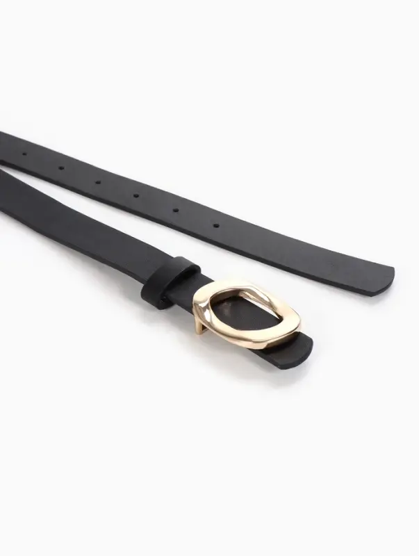 Ремень женский, гвоздик, золотистая пряжка, 2.3&times;105 см, чёрный