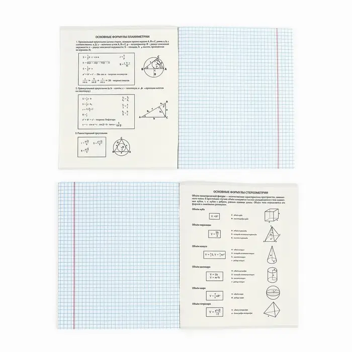 Тетрадь в клетку, предметная, 36 л.,на скрепке, блок №1&laquo;Россия. Геометрия&raquo;