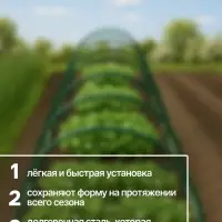 Дуги для парника, металл в кембрике 2 м, d=10 мм, набор 6 шт., Greengo