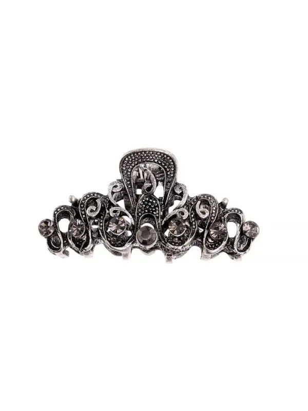 Крабик для волос &laquo;Ночной бриз&raquo;, узоры, 4.5 см, серебристый