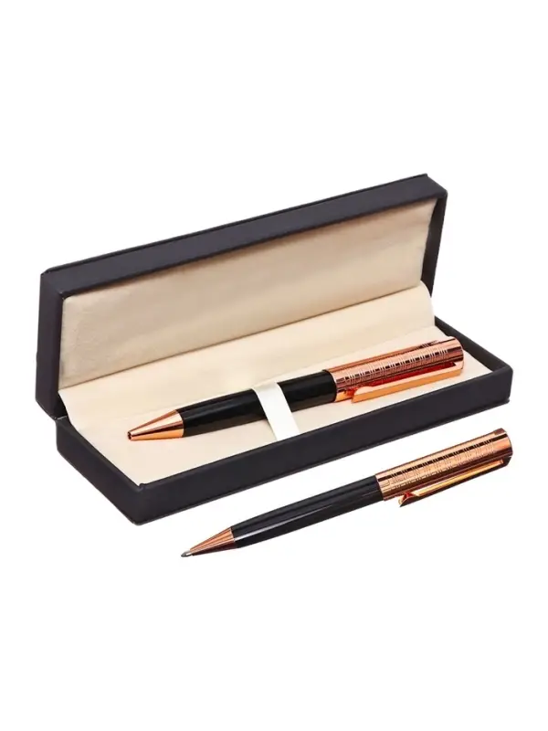 Ручка подарочная Calligrata &laquo;Винтаж&raquo;, шариковая, поворотная, в футляре кожзам, корпус чёрный с медным