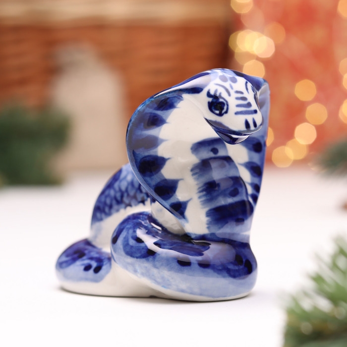 Сувенир Сувенир "Змея", №19, гжель, 12 см