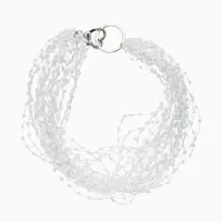 Чокер на леске многослойный &laquo;Жемчужная Богема&raquo;, бусина №3, L=43 см, белый