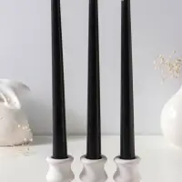 Набор свечей античных 25 см, 3 шт., 58 г, 7 ч, чёрный