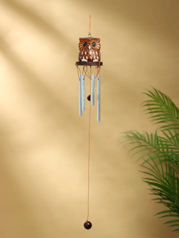 Музыка ветра &laquo;Пятнистая сова&raquo;, 5&times;5&times;40 см, дерево, металл