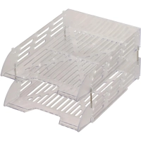 Лоток горизонтальный для бумаг Attache 2шт/наб на металл стерж прозрачный