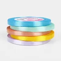 Атласная лента, набор 5 шт., 6 мм, 23&plusmn;1 м