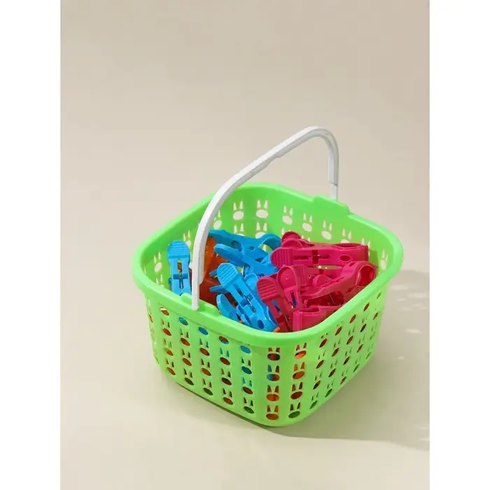 Прищепки для белья в корзинке Доляна, 7.5 см, 36 шт., МИКС