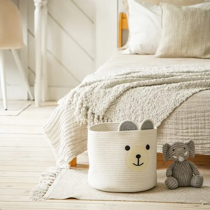 Корзина для хранения SL Home, плетёная, ручной работы, 35&times;35&times;30 см, белая