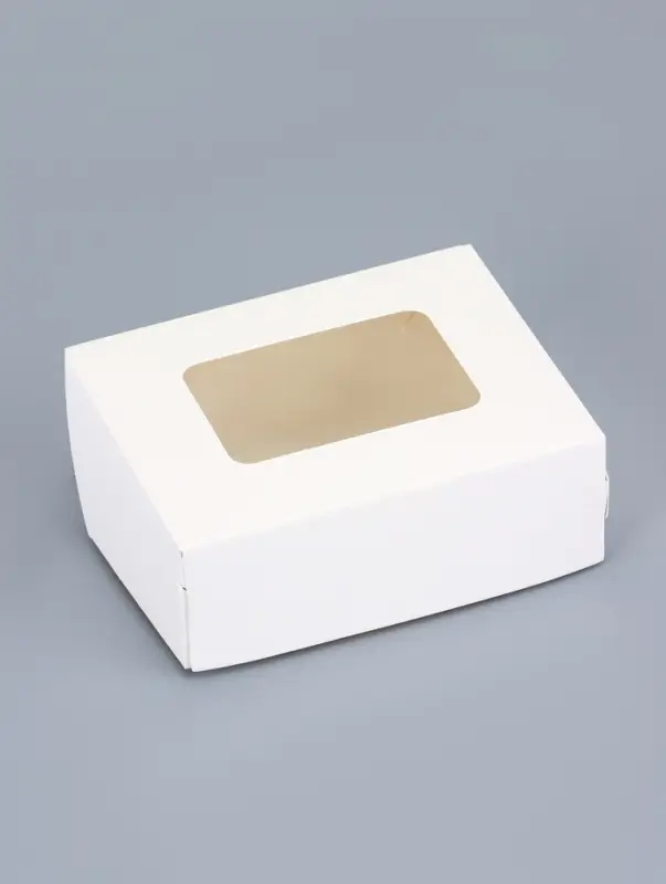 Контейнер навынос, с окном, белый, 10&times;8&times;3.5 см