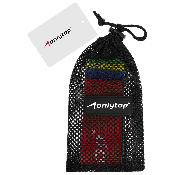 Набор фитнес-резинок ONLYTOP: нагрузка 4,5, 9, 13,6, 18,1, 22,7 кг, 5 шт. Набор фитнес-резинок ONLYTOP: нагрузка 4,5, 9, 13,6, 18,1, 22,7 кг, 5 шт.