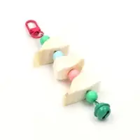 Игрушка для птиц с панцирем каракатицы и бусами, 9&times;3 см, цвет МИКС