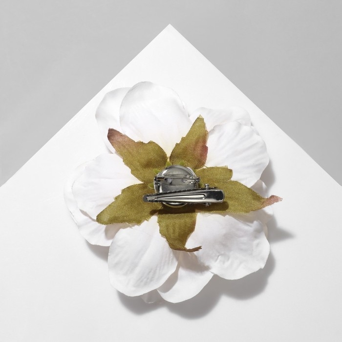 Брошь-заколка текстильная «Цветок» пион, цвет бело-розовый Брошь-заколка текстильная «Цветок» пион, цвет бело-розовый