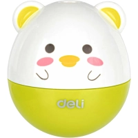 Точилка ручная Deli, 1 отв., с контейнером, пластик, картонная уп., ассорти